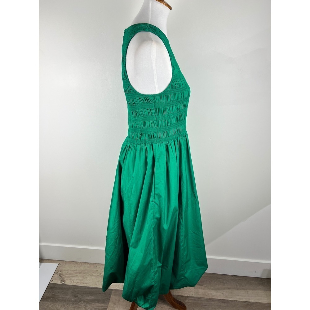 NWT Madewell Smocked Bodice Midi Dress Green Sleeveless Spring Wedding Guest - Picture 14 of 16